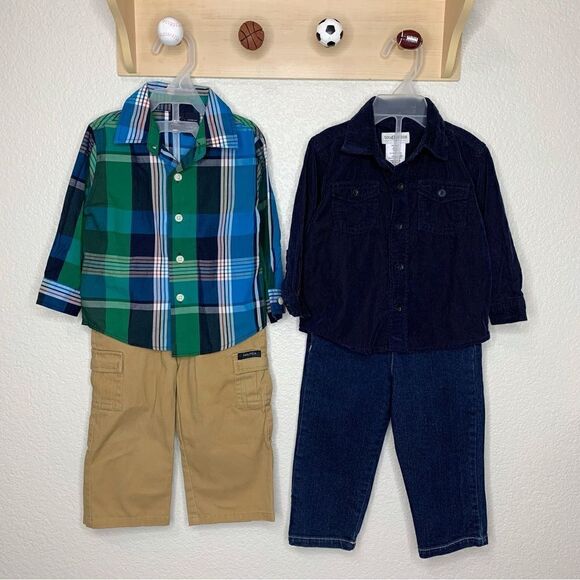 BUNDLE (4) NWOT 18 Months Baby Boy Long Sleeves and Pants - Picture 1 of 13